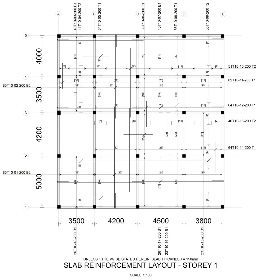 Slab reinforcement layout produced by LTS.