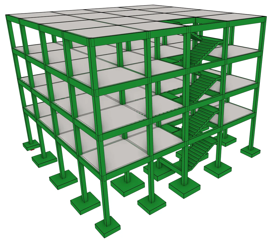 A concrete frame coloured by design status in LTS.